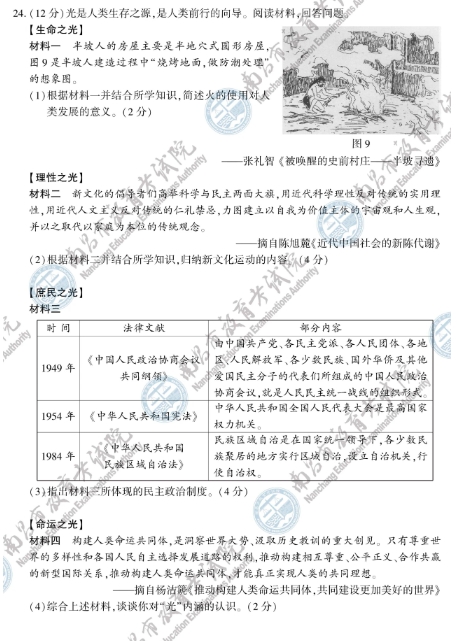 2024年江西省历史中考试题