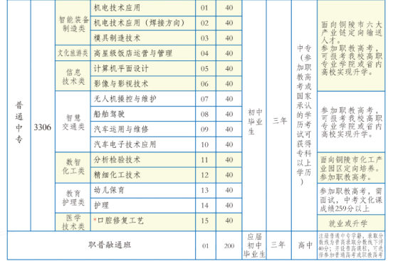 铜陵理工学校招生计划