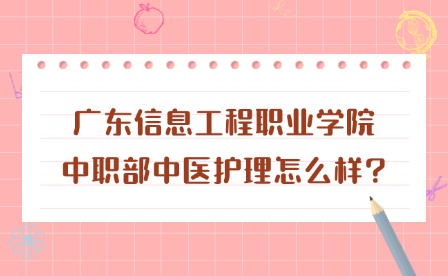 2024年广东信息工程职业学院中职部中医护理怎么样?